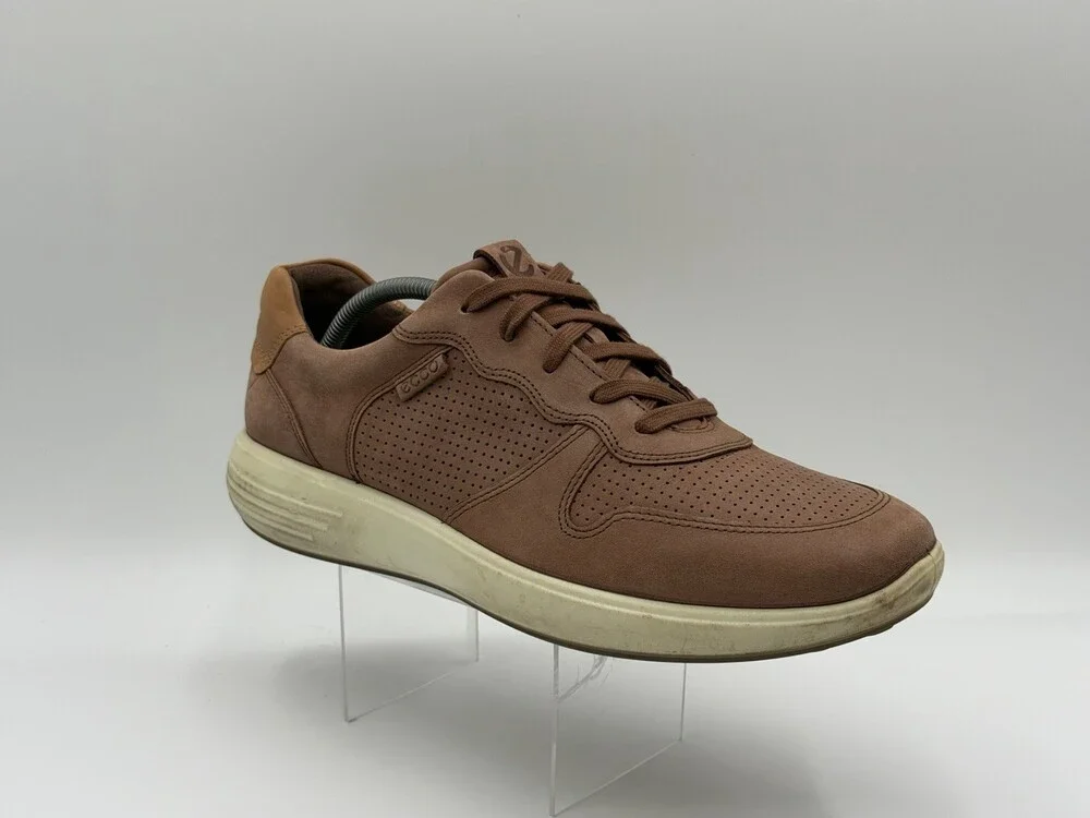 ECCO Men’s Size 11/45 Brown Leather Comfort Shoes Soft 7 Runner  Sneakers